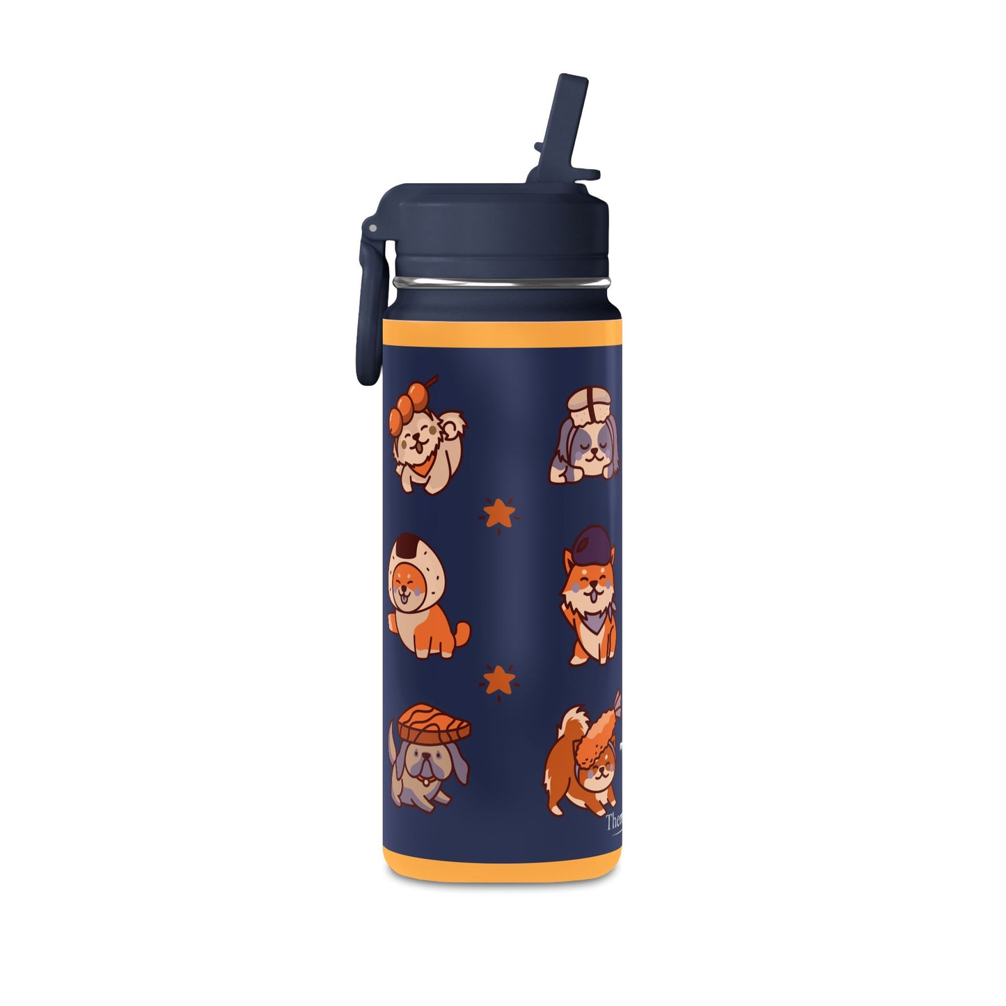 20oz Corgi Kids Water Bottle — Insulated Stainless Steel with Straw Lid