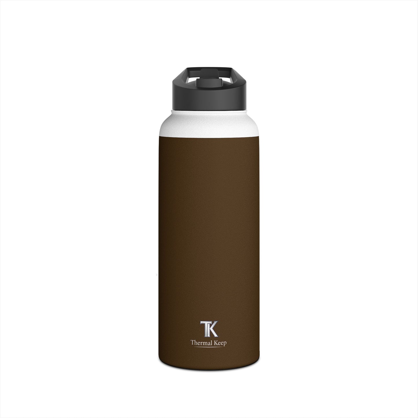 Mocha Brown Insulated Water Bottle — At Home | Thermal Keep | 12oz, 18oz, 32oz
