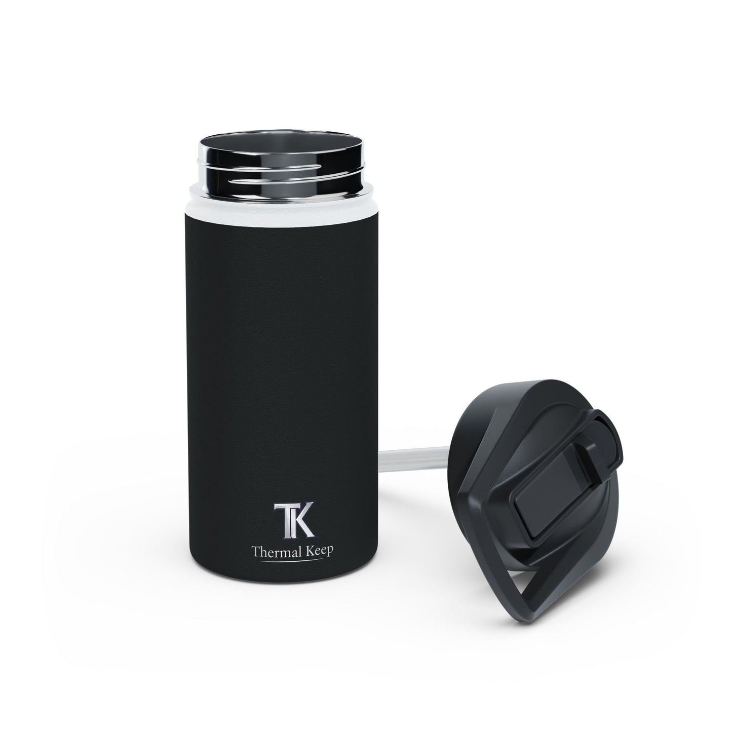 Thermal Keep Classic Insulated Water Bottle | Black | 12oz, 18oz, 32oz