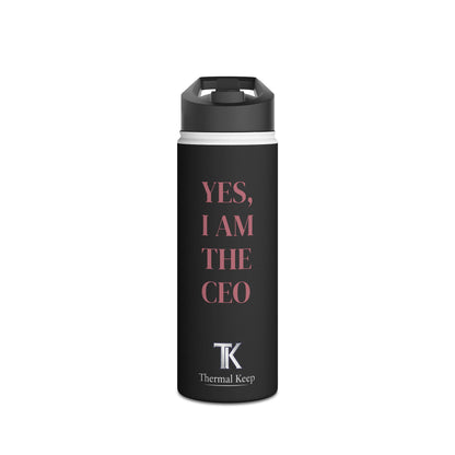 "Yes, I Am The CEO" Water Bottle — Rose Gold Edition