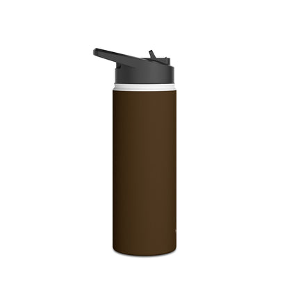 Mocha Brown Insulated Water Bottle — At Home | Thermal Keep | 12oz, 18oz, 32oz