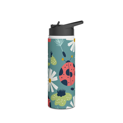 Floral Ladybug Insulated Water Bottle — Limited Edition | Thermal Keep