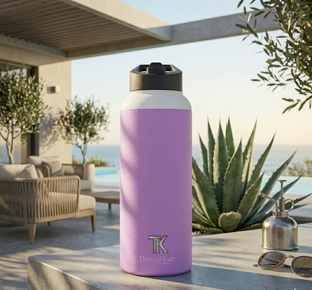 Pastel Lavender Stainless Steel Water Bottle — Insulated Travel Bottle with Standard Lid