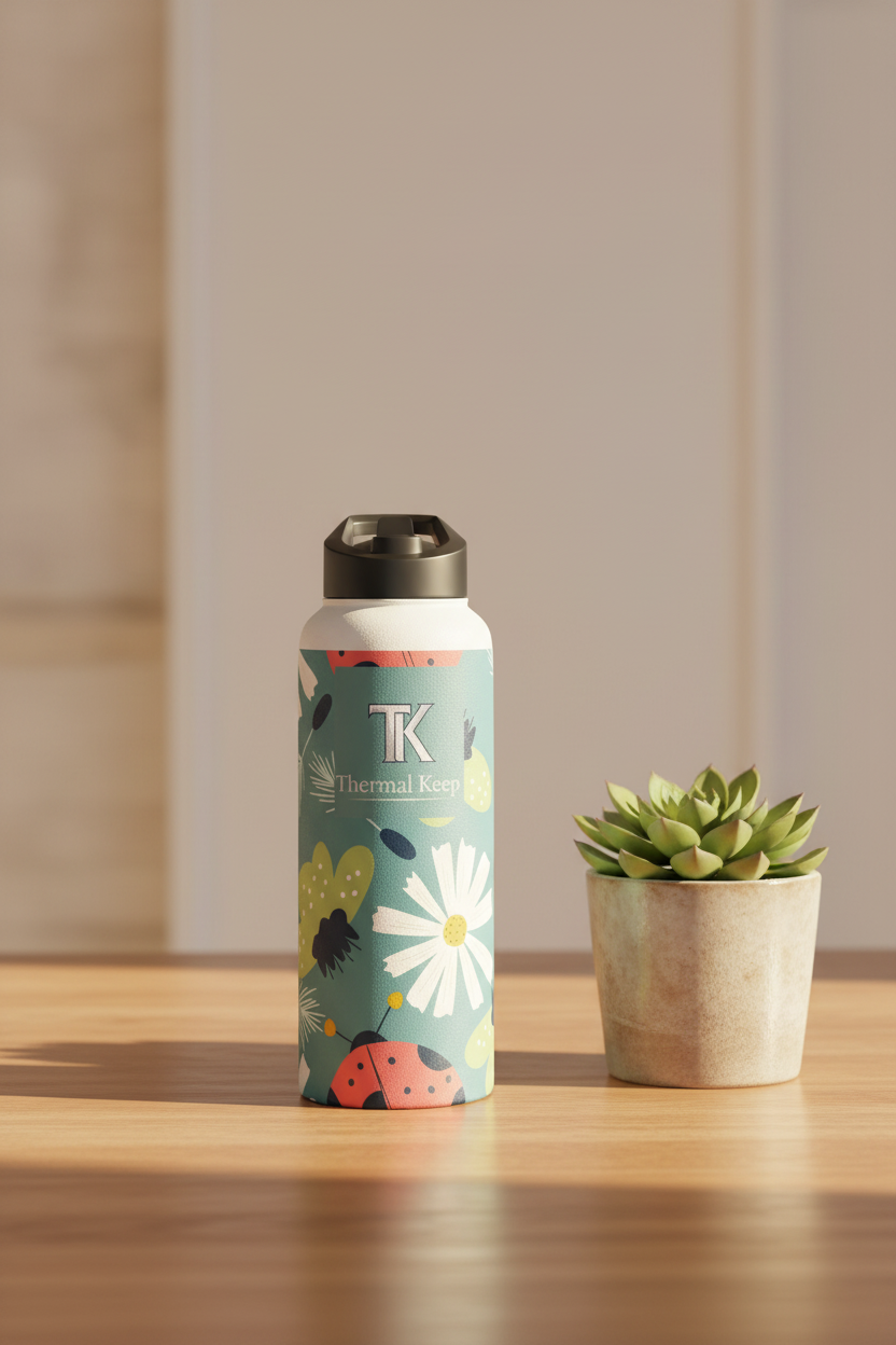 Floral Ladybug Insulated Water Bottle — Limited Edition | Thermal Keep