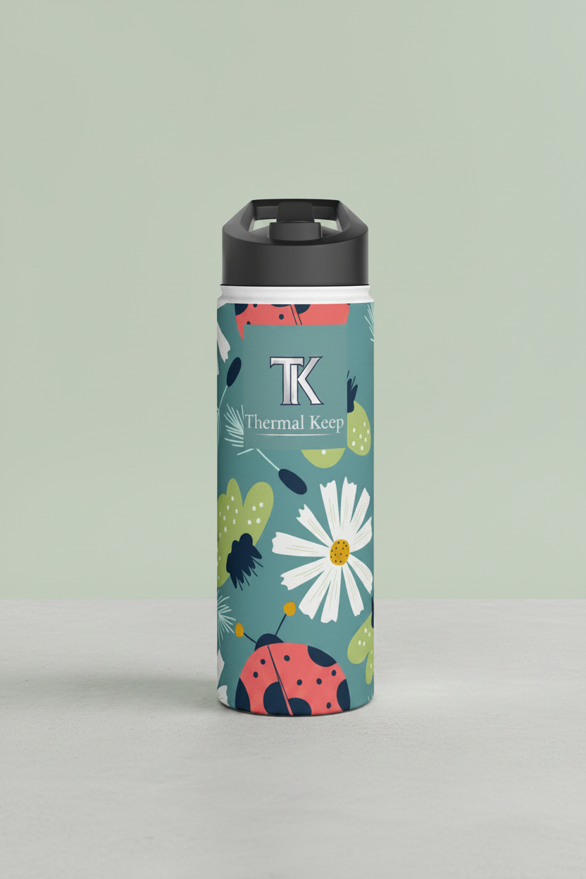 Floral Ladybug Insulated Water Bottle — Limited Edition | Thermal Keep
