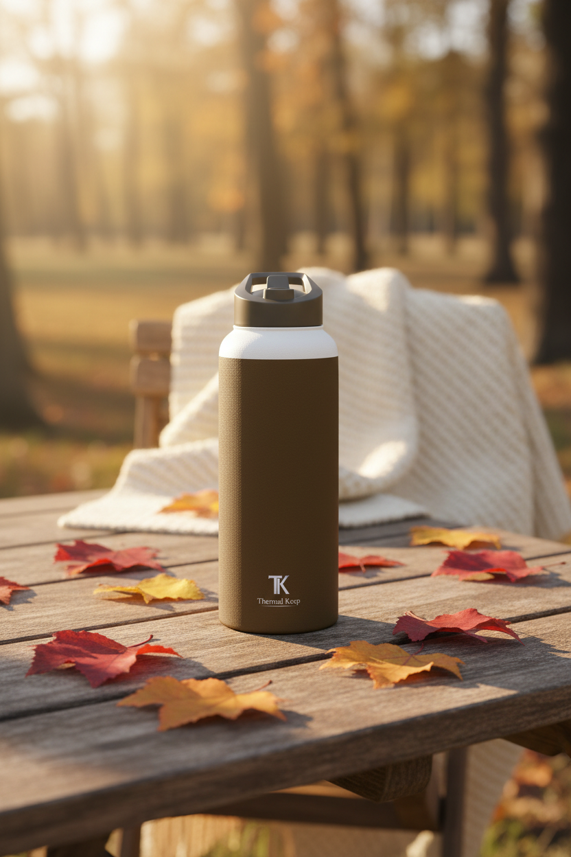 Mocha Brown Insulated Water Bottle — Thermal Keep | 12oz, 18oz, 32oz