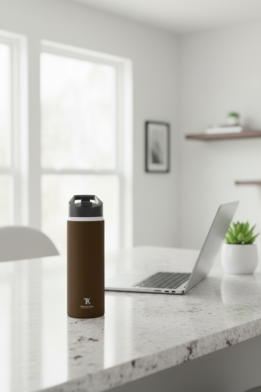Mocha Brown Insulated Water Bottle — Thermal Keep | 12oz, 18oz, 32oz