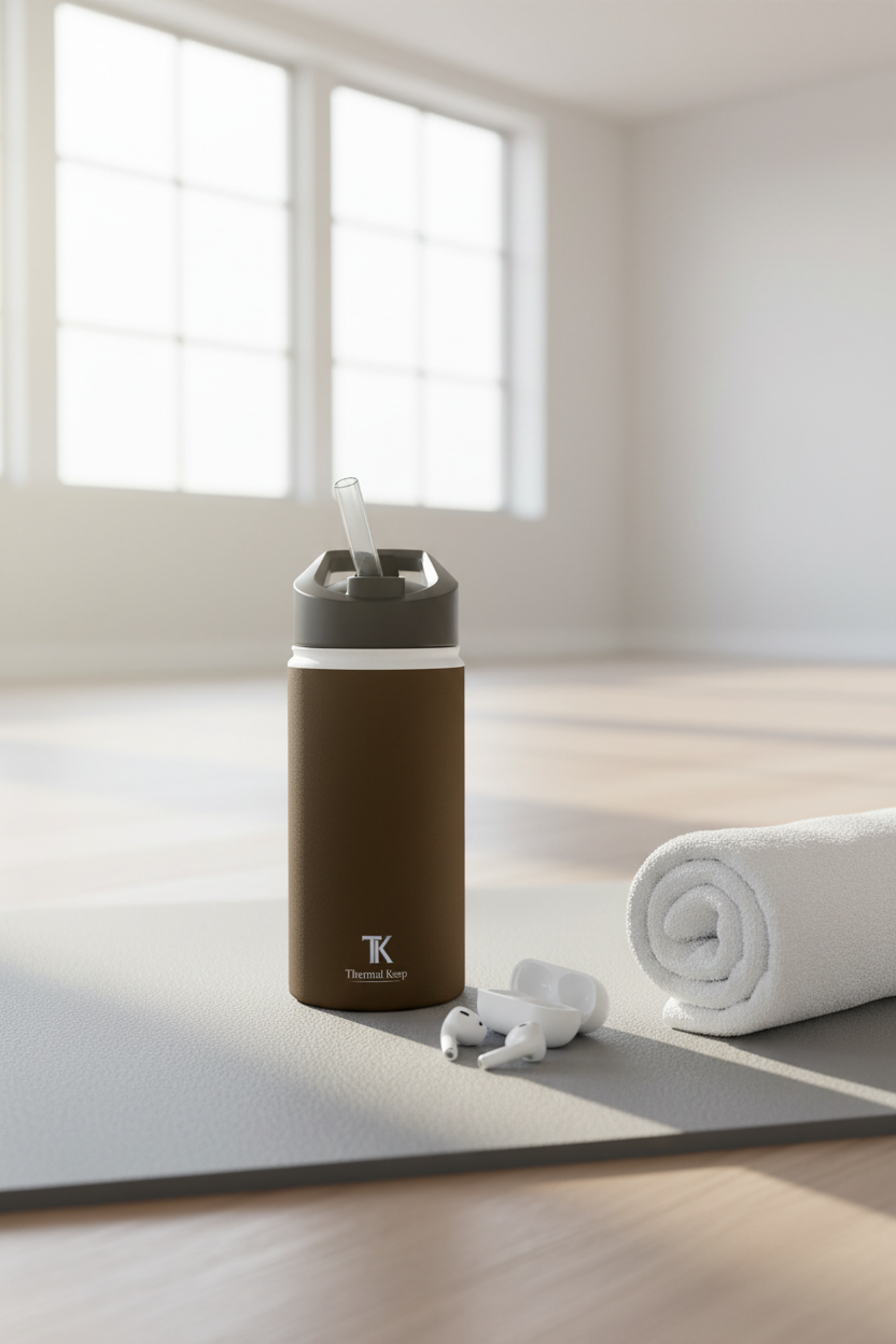 Mocha Brown Insulated Water Bottle — Thermal Keep | 12oz, 18oz, 32oz