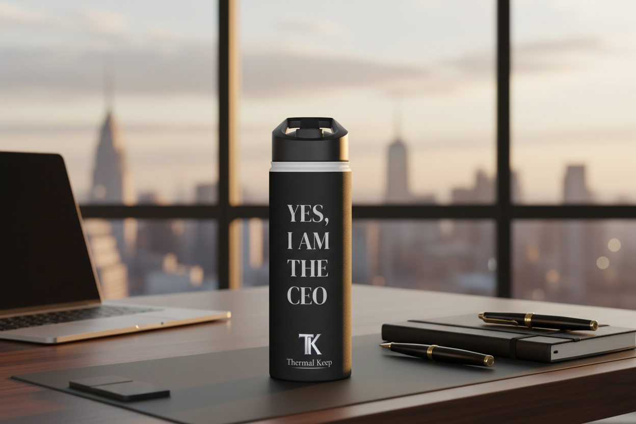 “Yes, I Am The CEO” Stainless Steel Water Bottle — Insulated Motivational Bottle