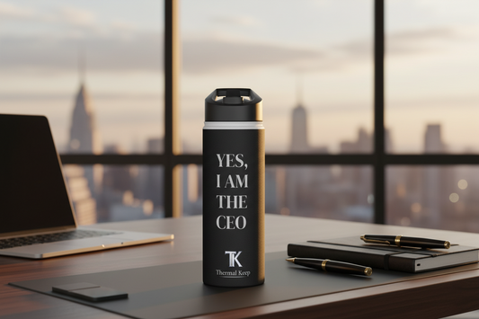 “Yes, I Am The CEO” Stainless Steel Water Bottle — Insulated Motivational Bottle