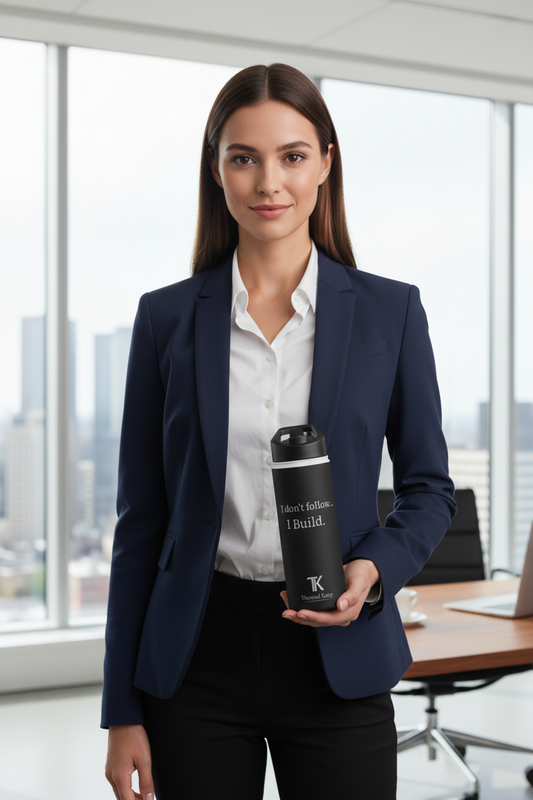 I Don't Follow, I Build Stainless Steel Water Bottle – Motivational Travel Bottle for Builders & Makers