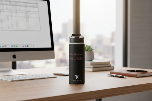 Build to Lead. Not to Follow. – Rose Gold Motivational Water Bottle | CEO Series