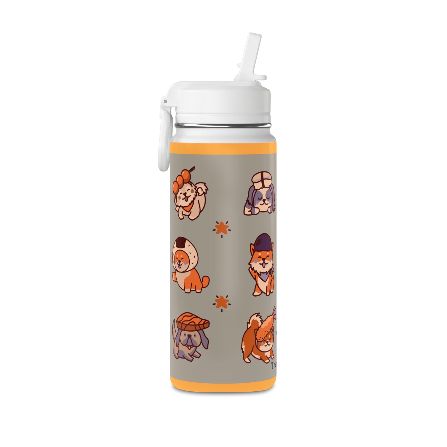 20oz Corgi Kids Water Bottle — Insulated Stainless Steel with Straw Lid
