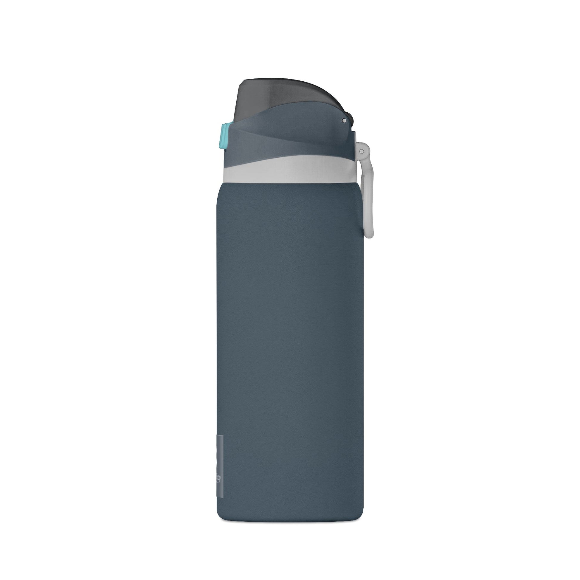 Night Fall Blue water bottle with a on a white background