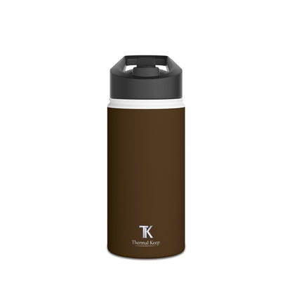 Mocha Brown Insulated Water Bottle — At Home | Thermal Keep | 12oz, 18oz, 32oz