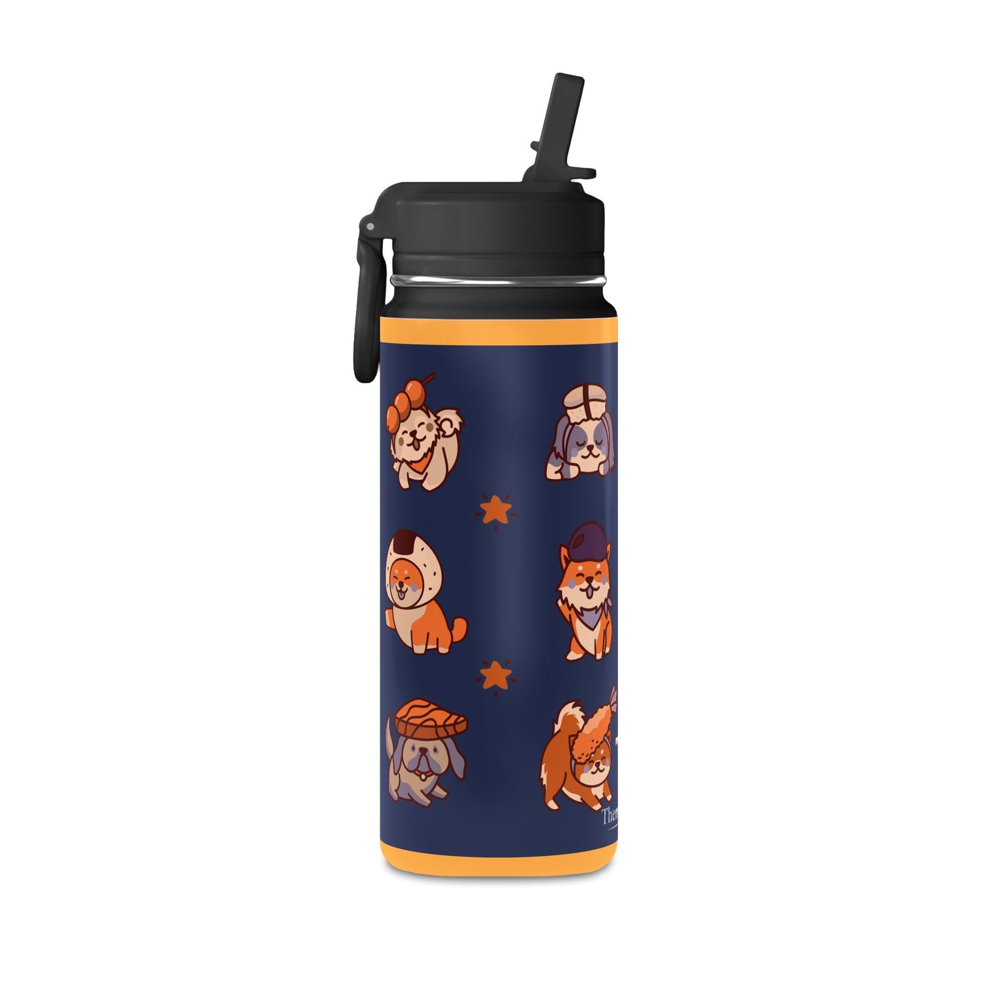20oz Corgi Kids Water Bottle — Insulated Stainless Steel with Straw Lid