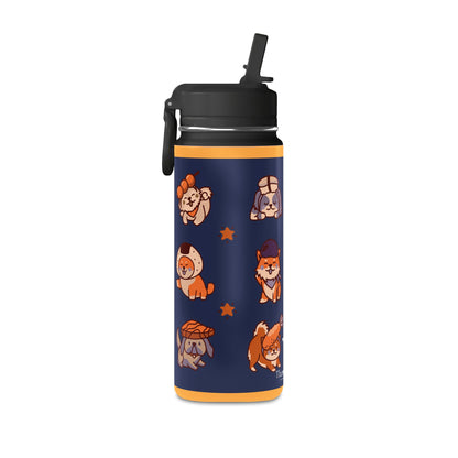 20oz Corgi Kids Water Bottle — Insulated Stainless Steel with Straw Lid