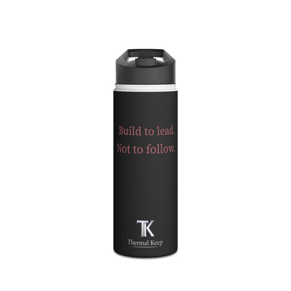 Build to Lead. Not to Follow. – Rose Gold Motivational Water Bottle | CEO Series