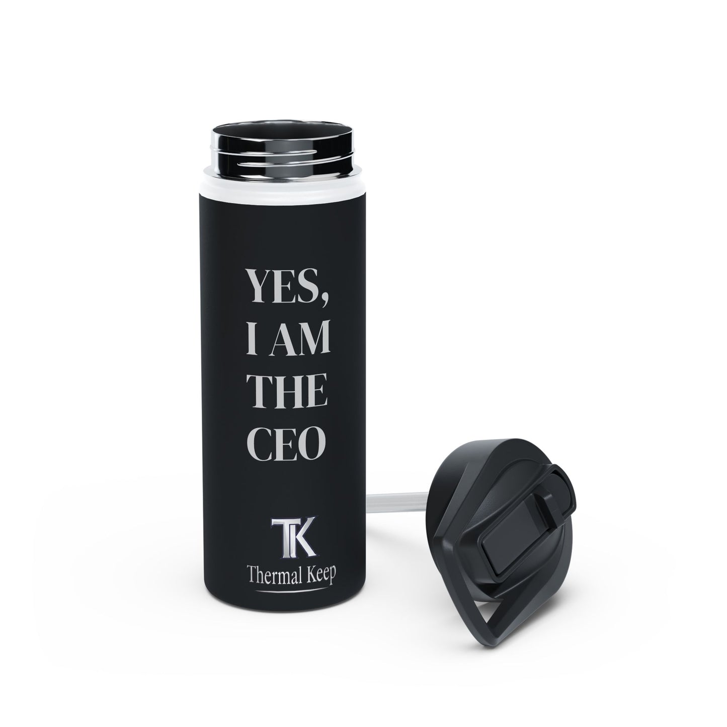 “Yes, I Am The CEO” Stainless Steel Water Bottle — Insulated Motivational Bottle