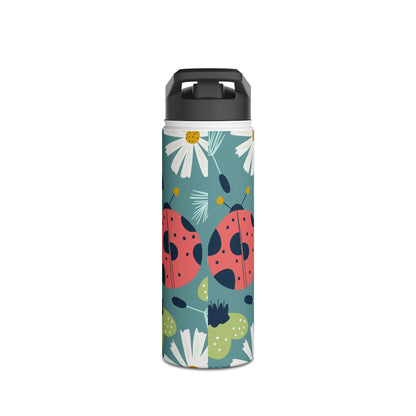 Floral Ladybug Insulated Water Bottle — Limited Edition | Thermal Keep
