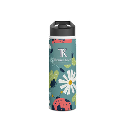 Floral Ladybug Insulated Water Bottle — Limited Edition | Thermal Keep