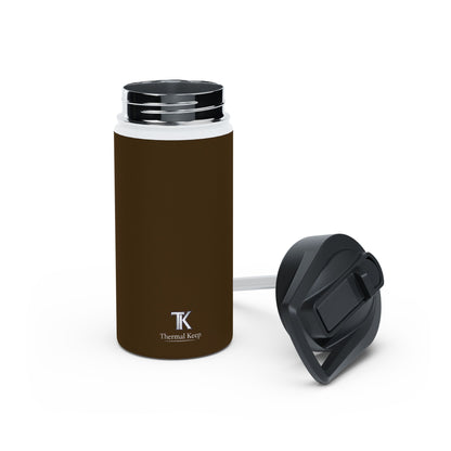 Mocha Brown Insulated Water Bottle — Thermal Keep | 12oz, 18oz, 32oz