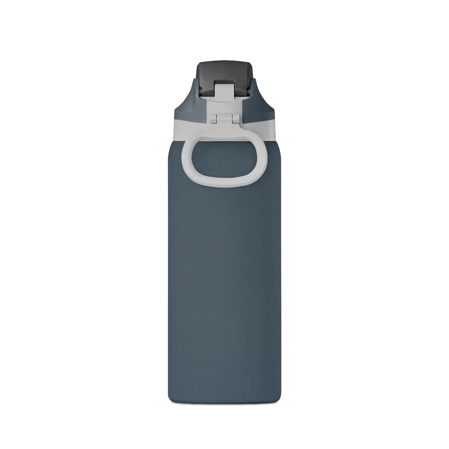 Night Fall Blue  water bottle with a gray cap on a white background