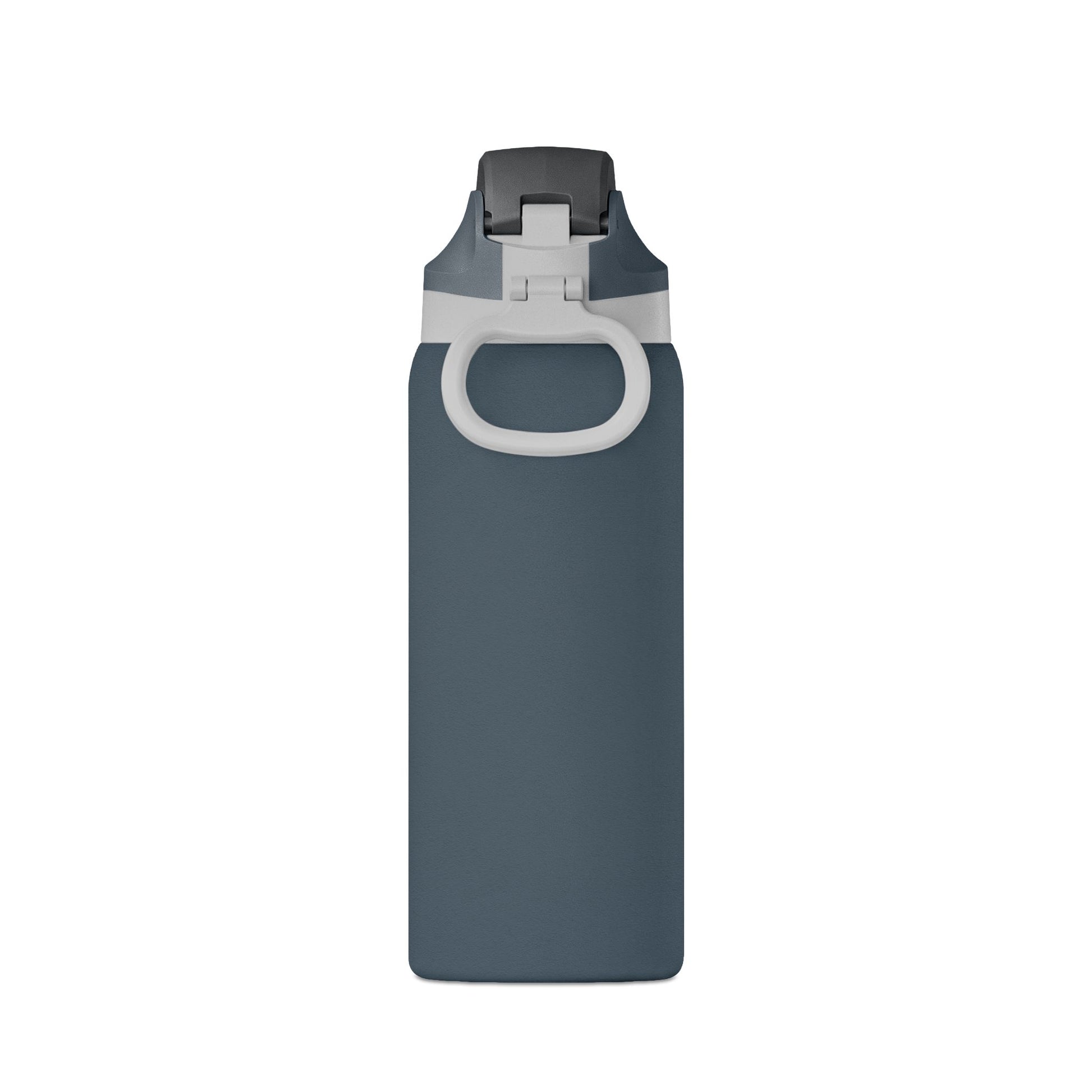 Night Fall Blue  water bottle with a gray cap on a white background