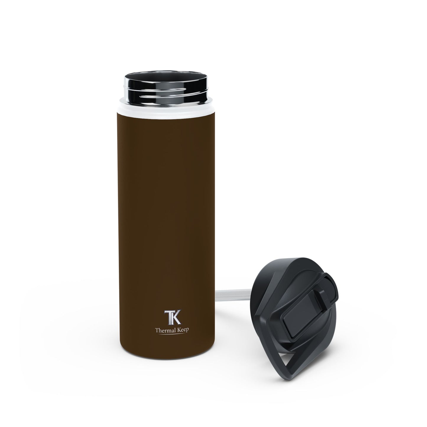 Mocha Brown Insulated Water Bottle — Thermal Keep | 12oz, 18oz, 32oz
