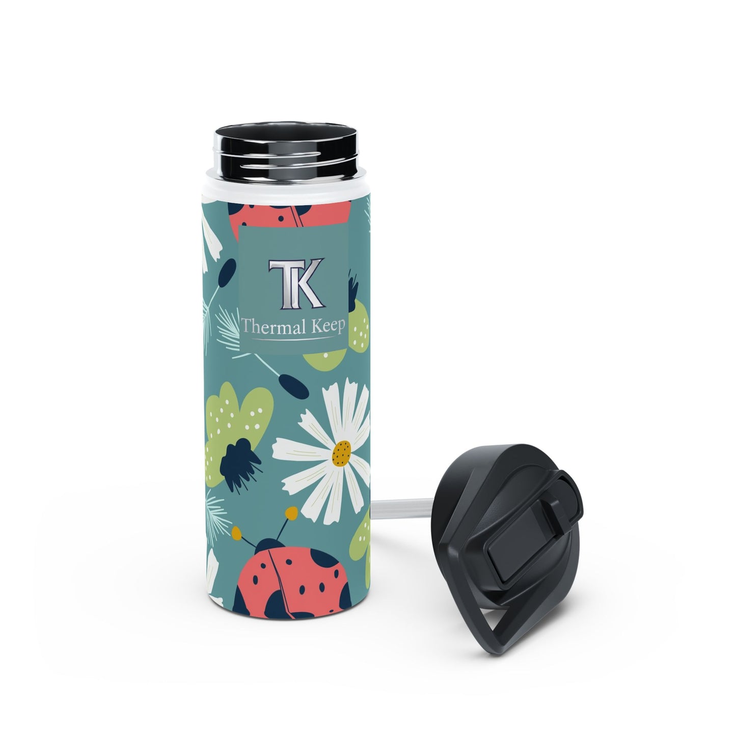 Floral Ladybug Insulated Water Bottle — Limited Edition | Thermal Keep