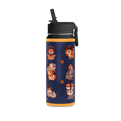 20oz Corgi Kids Water Bottle — Insulated Stainless Steel with Straw Lid
