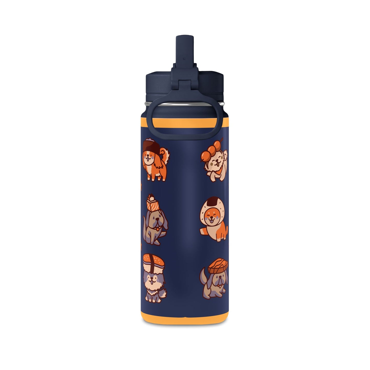 20oz Corgi Kids Water Bottle — Insulated Stainless Steel with Straw Lid