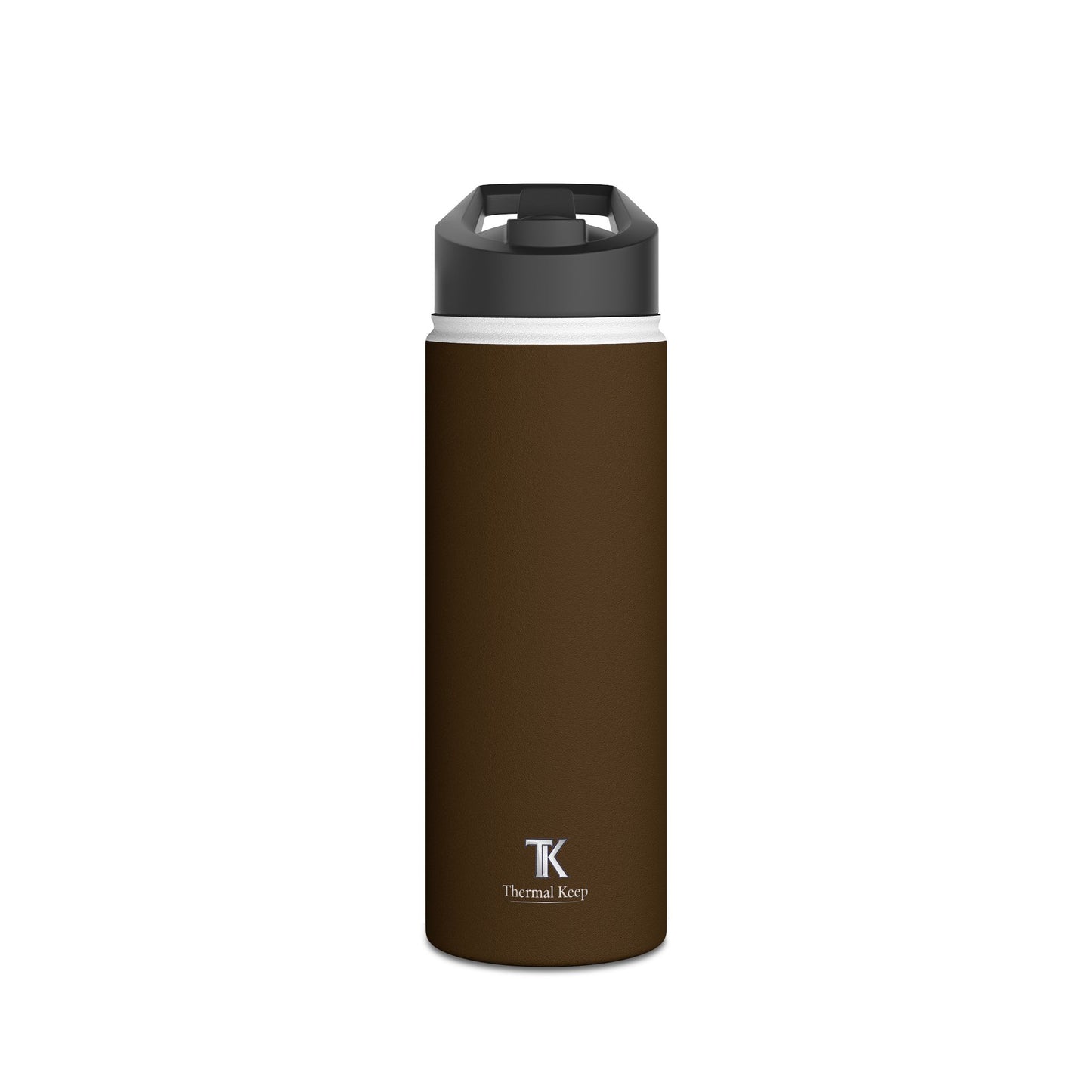 Mocha Brown Insulated Water Bottle — Thermal Keep | 12oz, 18oz, 32oz