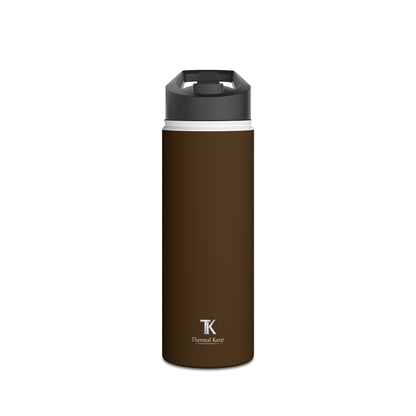 Mocha Brown Insulated Water Bottle — Thermal Keep | 12oz, 18oz, 32oz