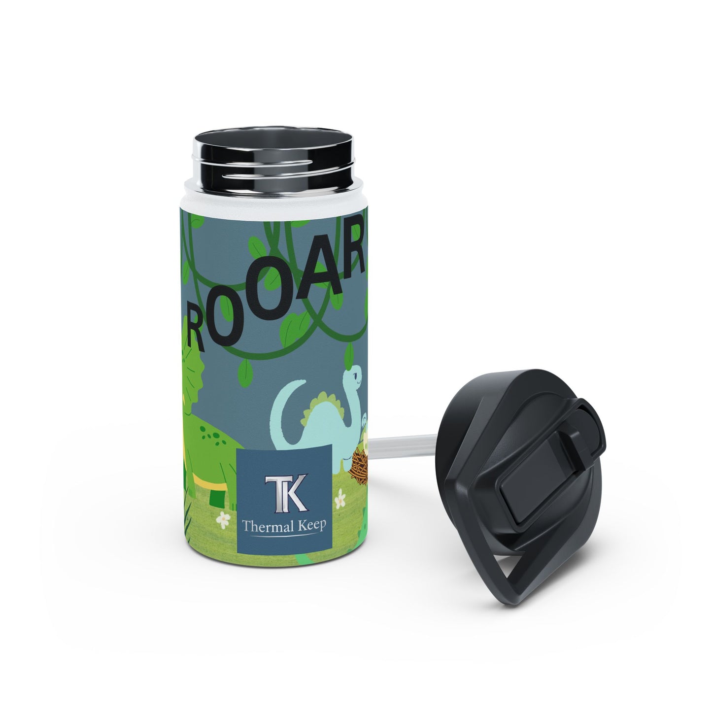 Blue Dinosaur stainless steel bottle .   Ready for Back to School.