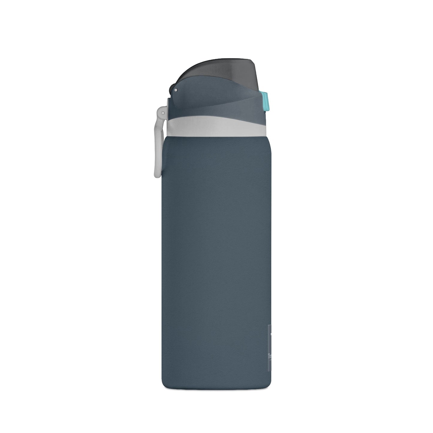 Night Fall Blue water bottle with a gray cap on a white background