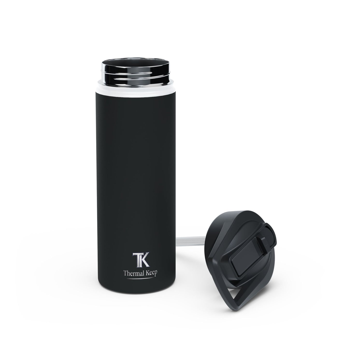 Thermal Keep Classic Insulated Water Bottle | Black | 12oz, 18oz, 32oz