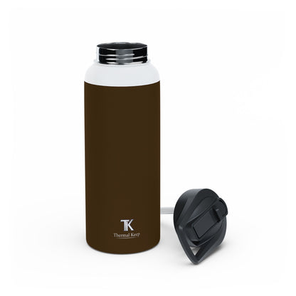 Mocha Brown Insulated Water Bottle — Thermal Keep | 12oz, 18oz, 32oz