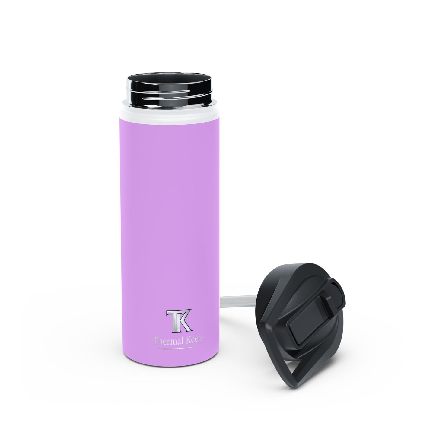 Pastel Lavender Stainless Steel Water Bottle — Insulated Travel Bottle with Standard Lid